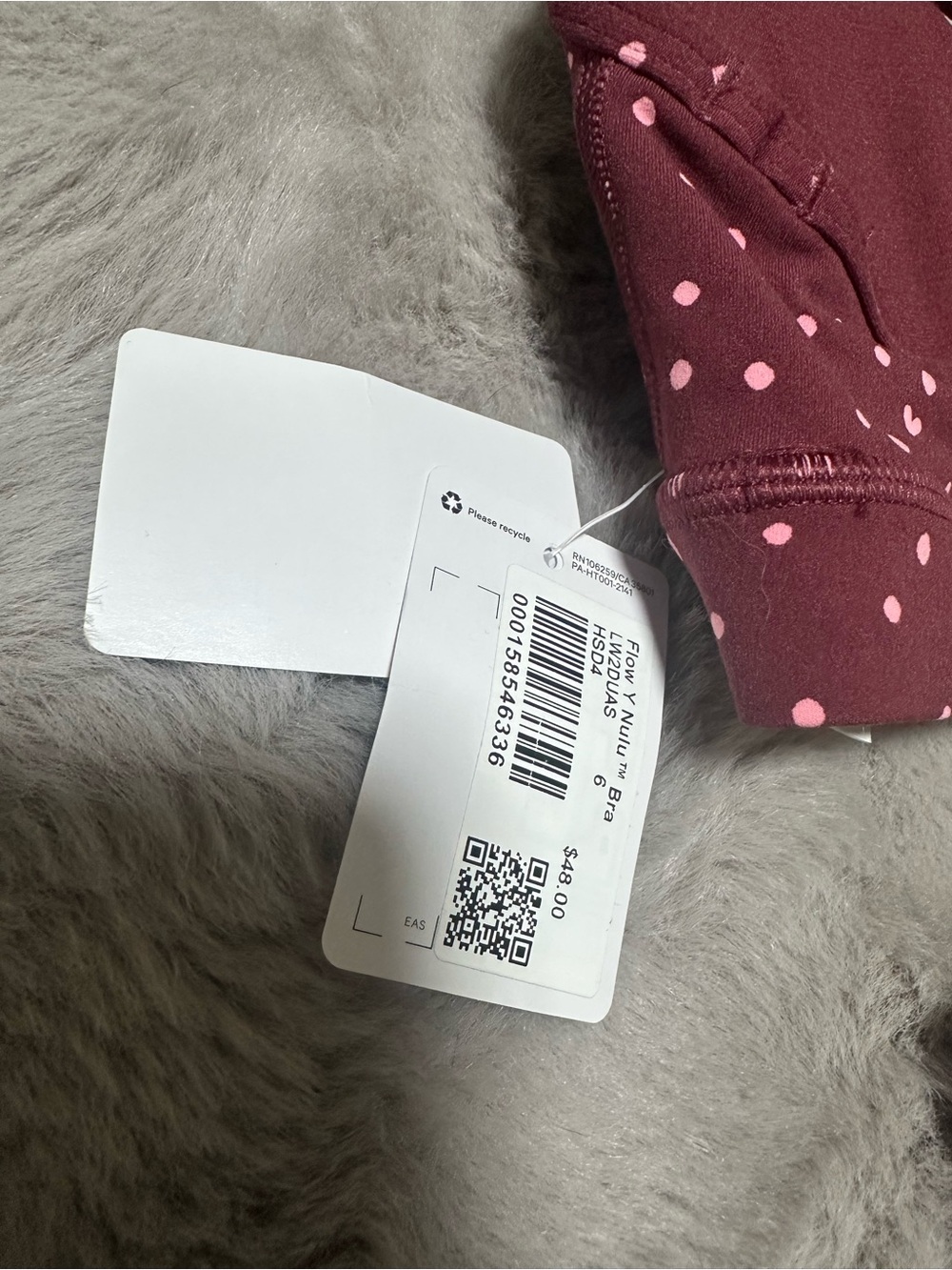NWT lululemon heart scatter dot burgundy Size 6 Size 4 - Picture 3 of 4